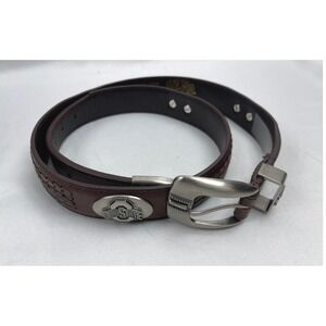 Zep-Pro Ohio State Buckeyes Mens 34 Brown Leather Western Concho Braided Belt